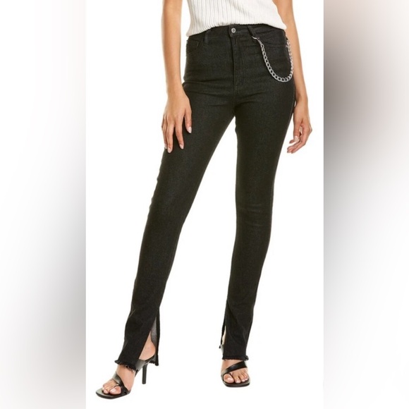 WeWoreWhat Slit Hem Jean in Washed Black - Picture 2 of 4